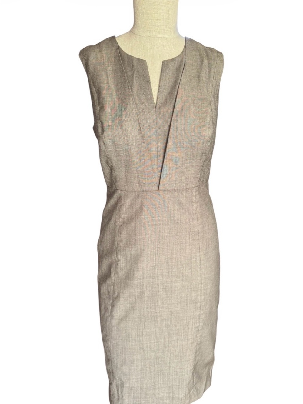 CLASSIQUES ENTIER Tan Plaid Lightweight Lined Shift Dress Sz 6